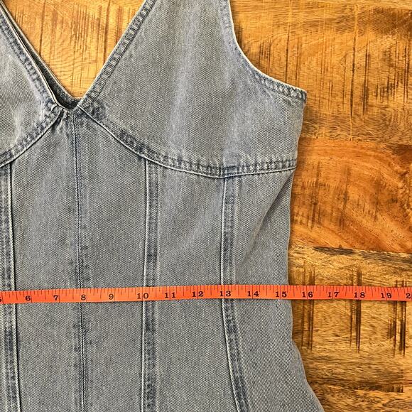 la lavon Denim Dress Size Large Midi Western Rodeo Cowgirl - Picture 13 of 14